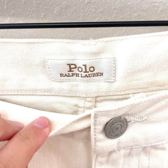 NWT POLO Ralph Lauren Avery Boyfriend Jean In Beaded Ivory Size 34 - Picture 5 of 13